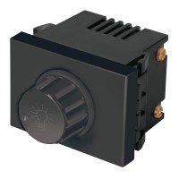 Dimmer giratorio, 1.5 módulos, línea Española, color negro DIM15-EN Volteck
